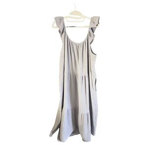 For Cynthia Womens Gray Cotton Tierred Off Shoulder Sheath Dress Size XL NWT